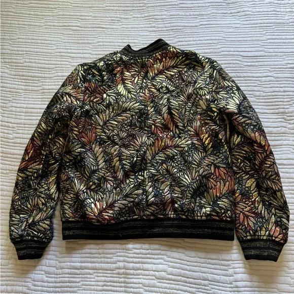 Ba&sh Santiago Metallic Jacquard Bomber Jacket